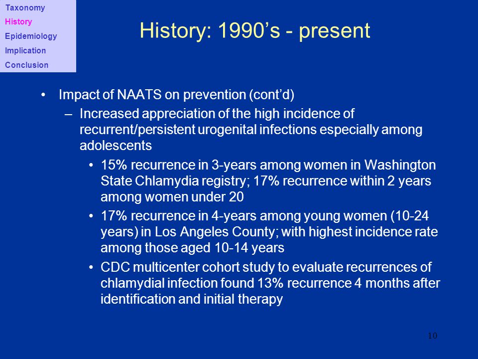 History: 1990’s - present Impact of NAATS on prevention (cont’d)