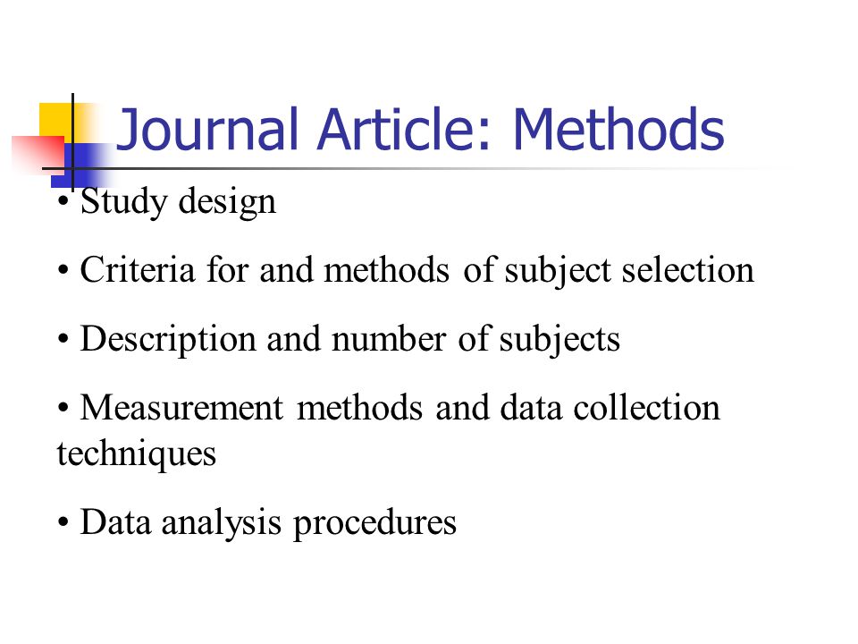 Journal Article: Methods