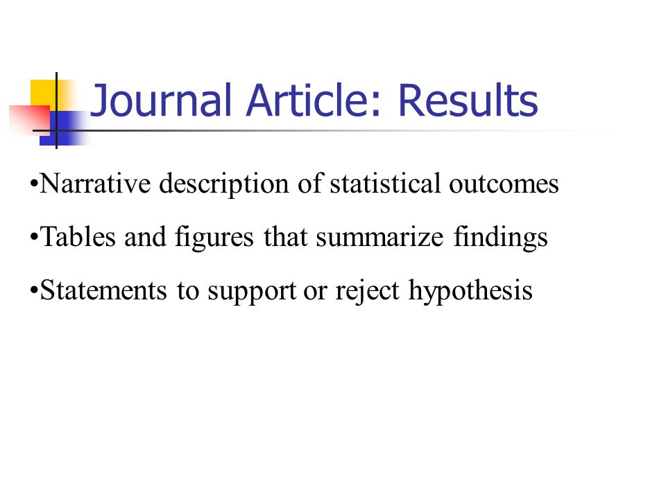 Journal Article: Results
