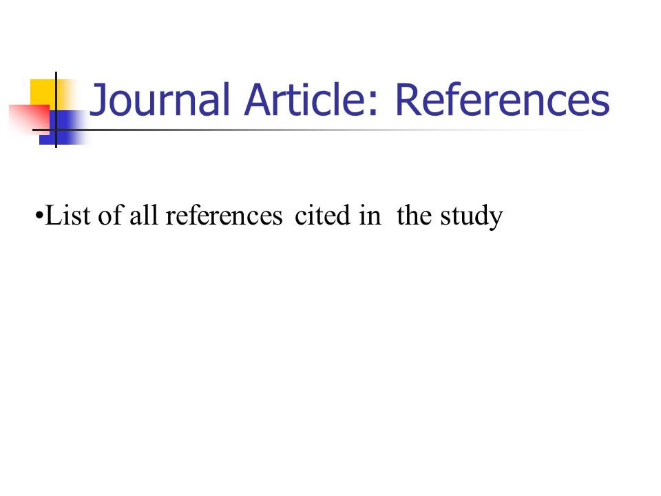 Journal Article: References