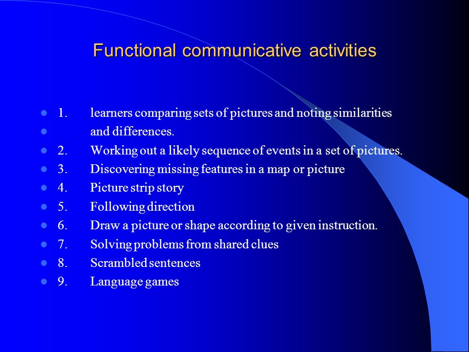 Functional communicative activities