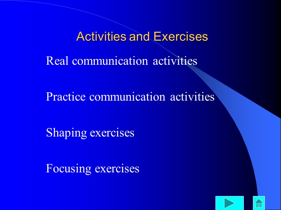 Activities and Exercises