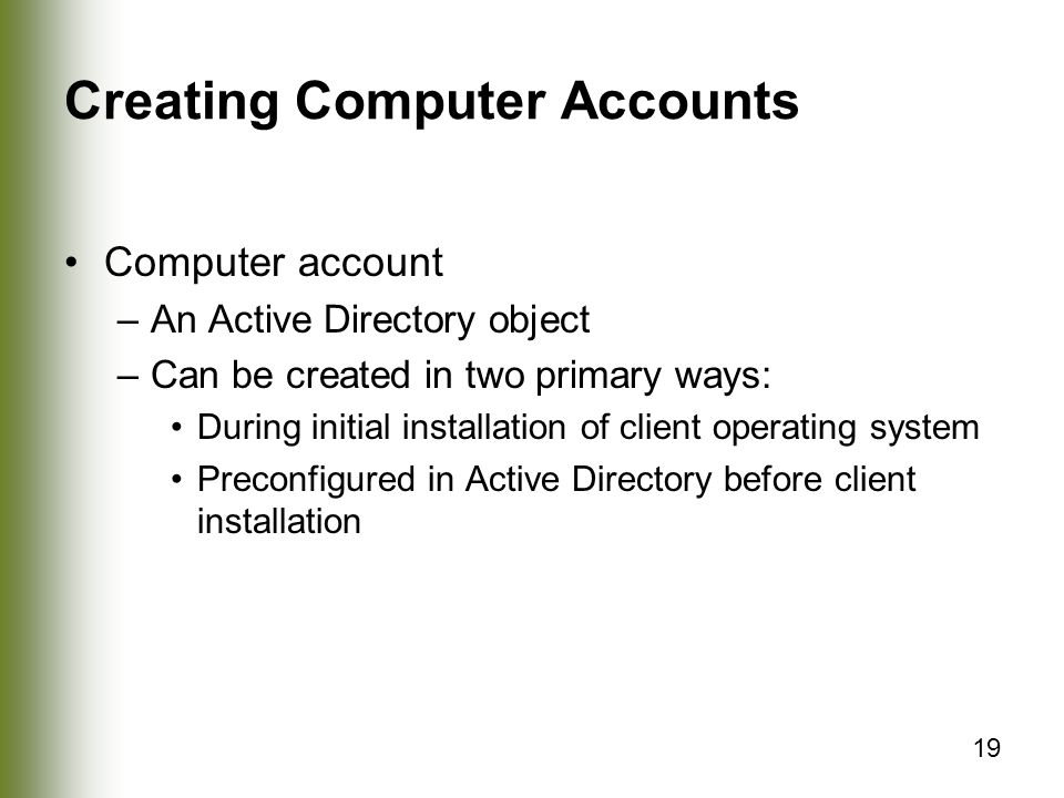 Creating Computer Accounts