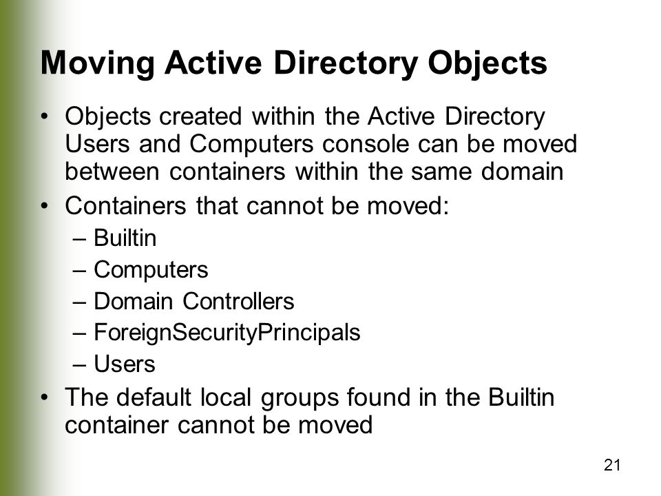Moving Active Directory Objects