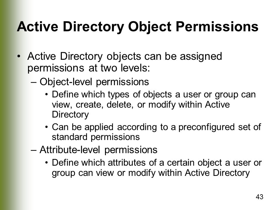 Active Directory Object Permissions