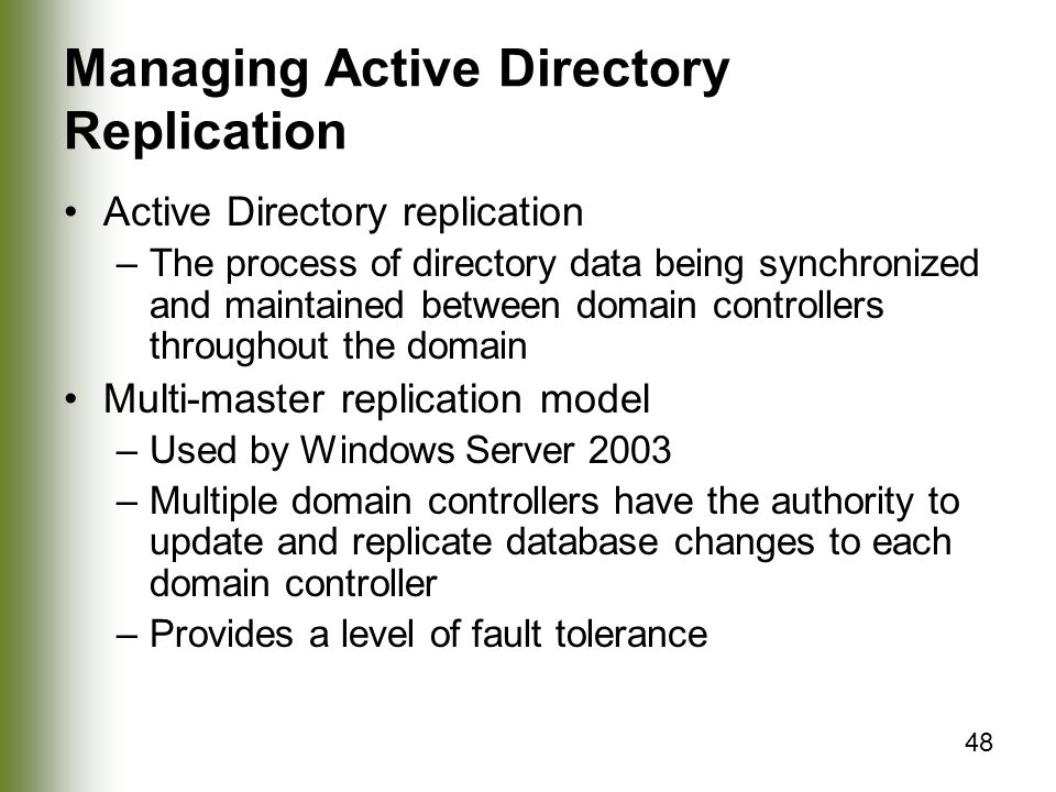 Managing Active Directory Replication