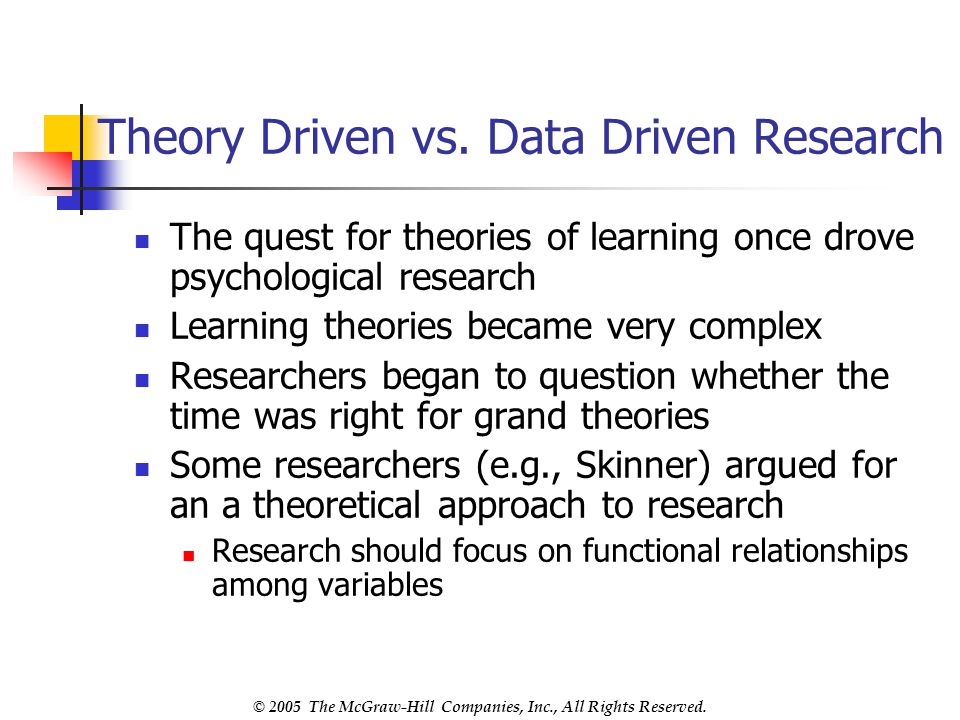 Theory Driven vs. Data Driven Research