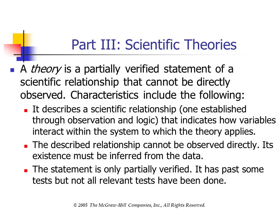 Part III: Scientific Theories