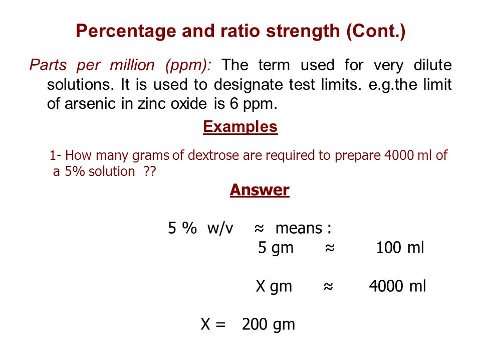 Percentage And Ratio Strength Calculations Ppt Video Online Download
