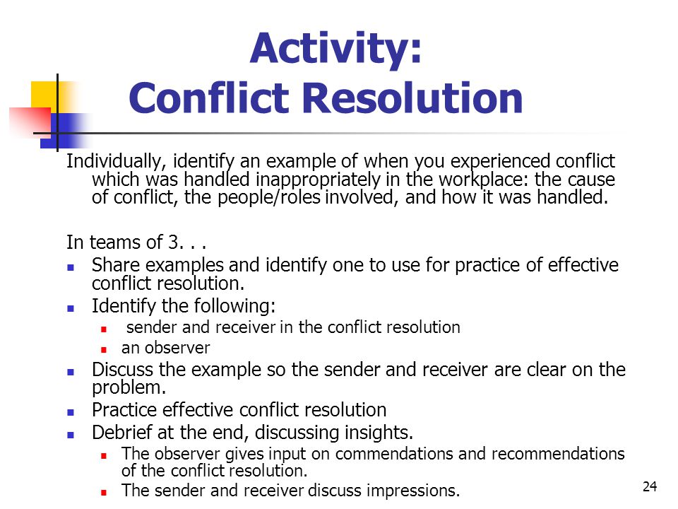 Activity: Conflict Resolution