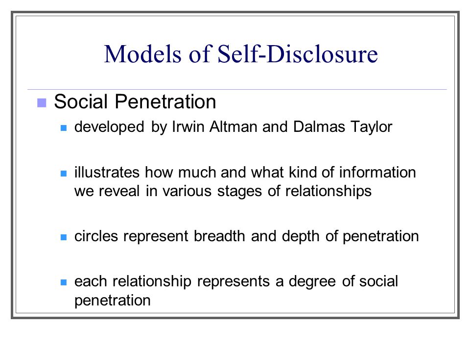 Models of Self-Disclosure