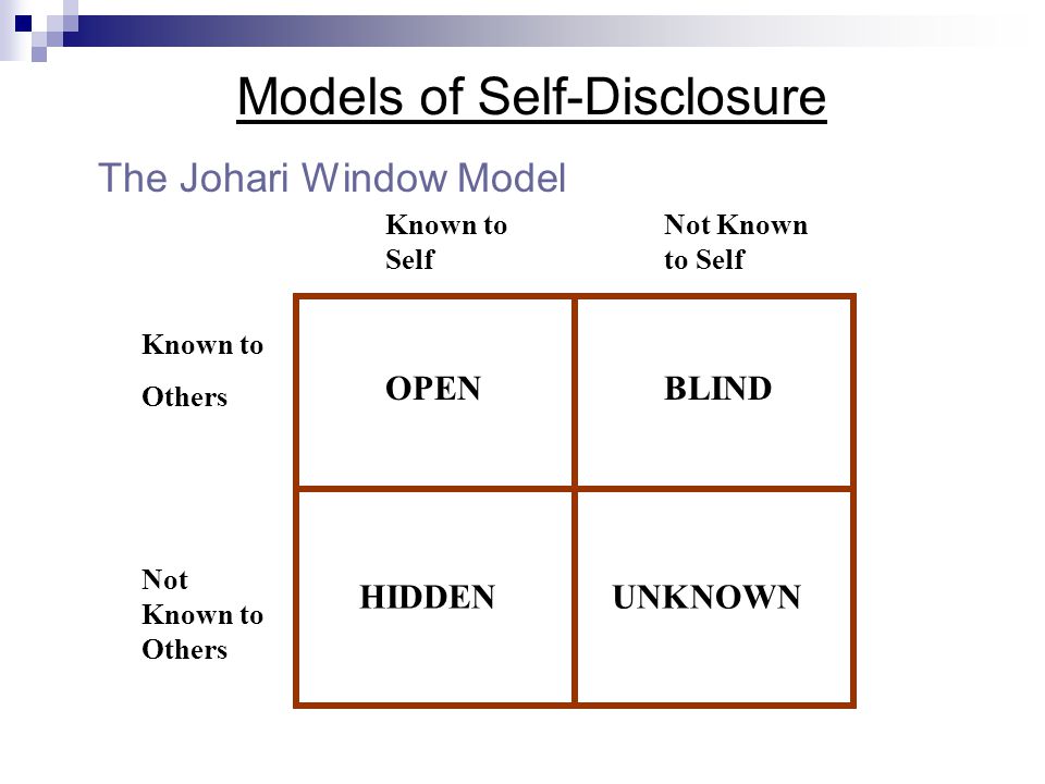 Models of Self-Disclosure