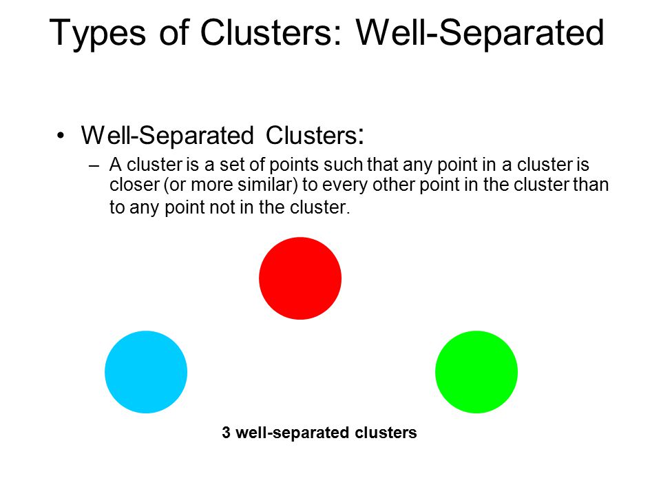 Types of Clusters: Well-Separated