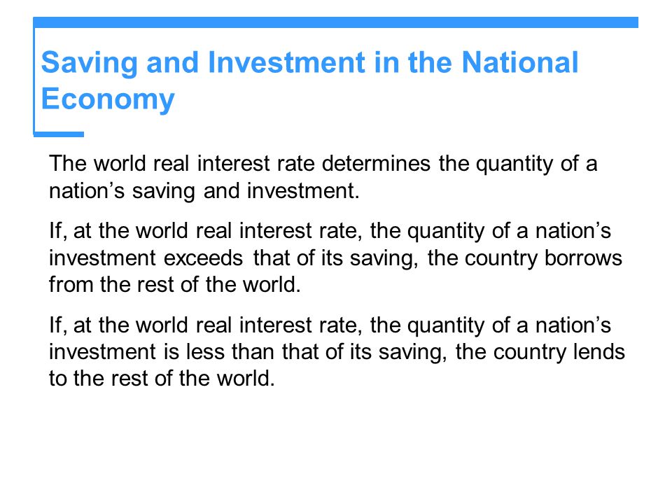 Saving and Investment in the National Economy