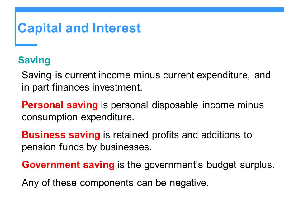 Capital and Interest Saving
