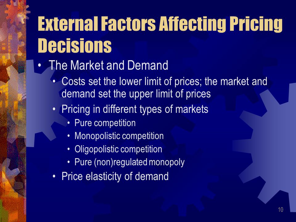 factors influencing pricing decisions in marketing