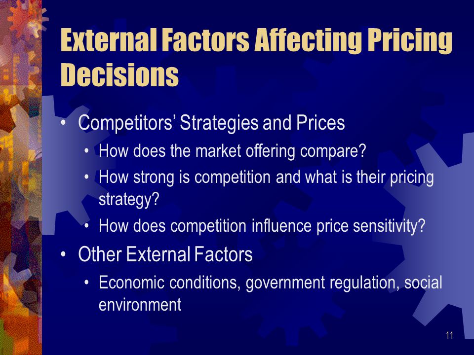 External Factors Affecting Pricing Decisions