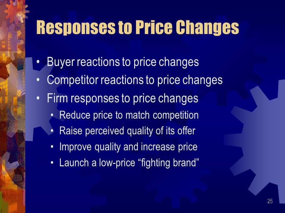 Responses to Price Changes