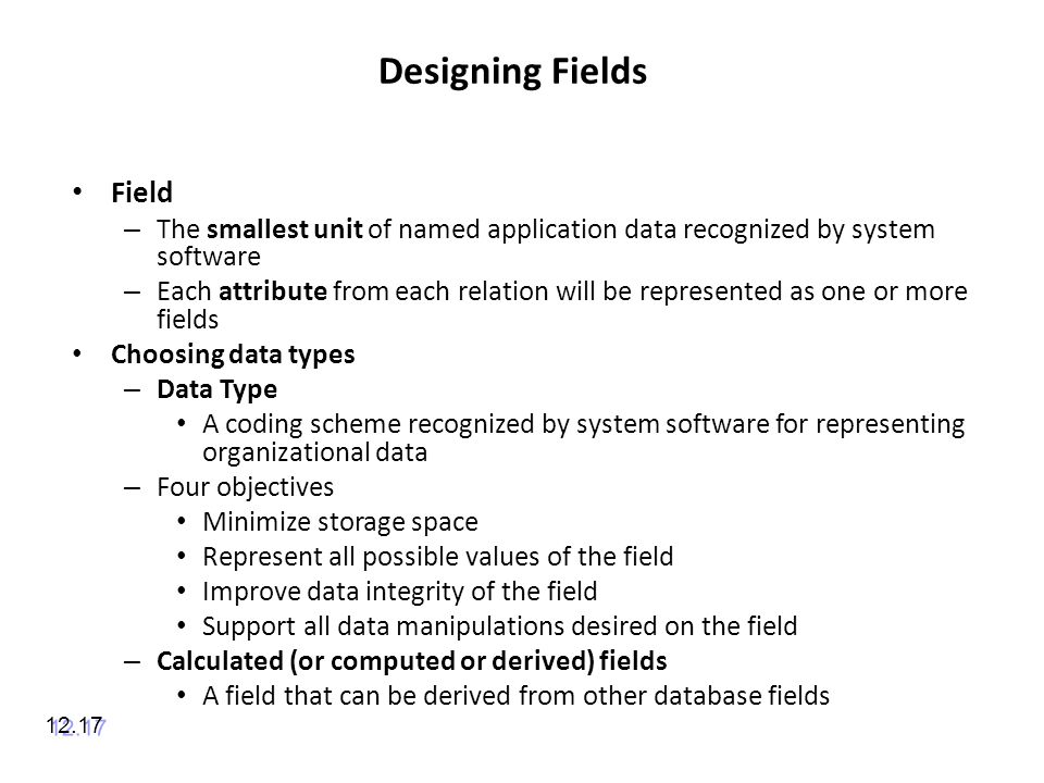 Designing Fields Field