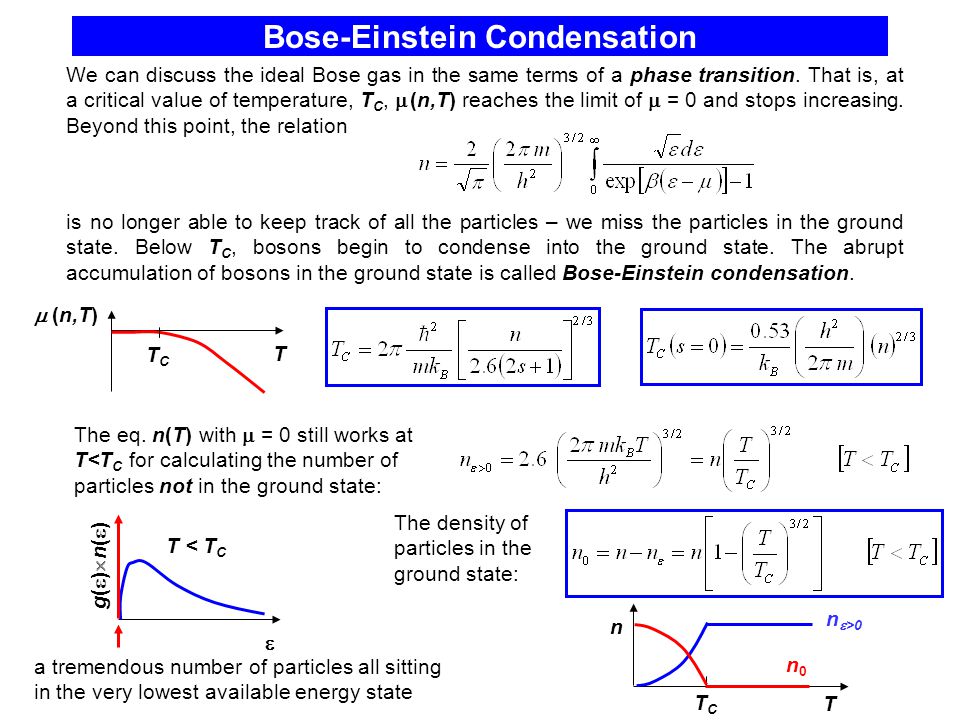 Lecture 25. Bose-Einstein Condensation (Ch. 7 ) - ppt video online download