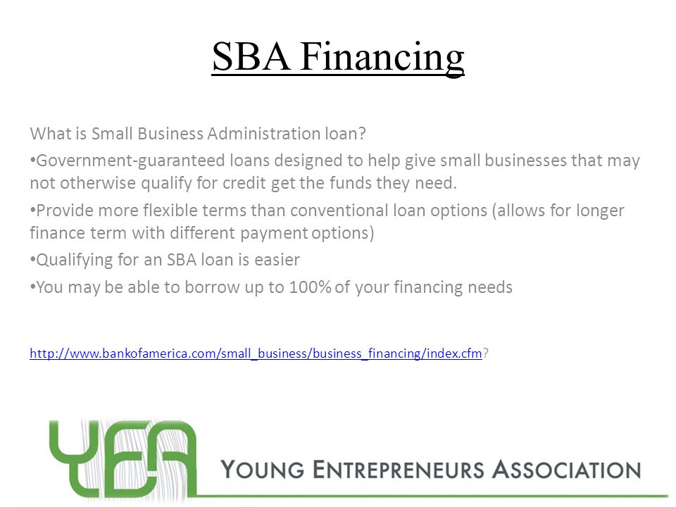 SBA Financing What is Small Business Administration loan
