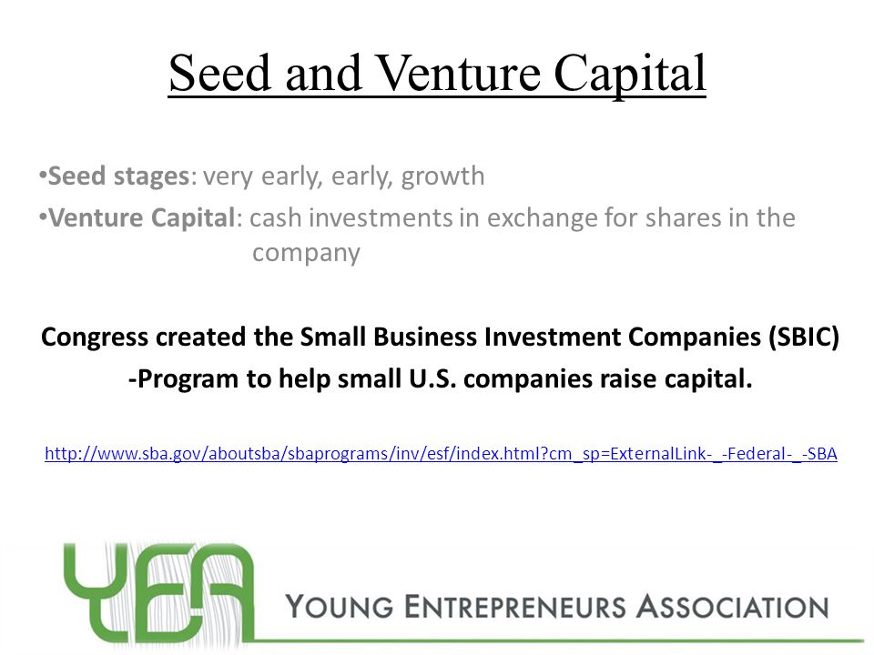 Seed and Venture Capital