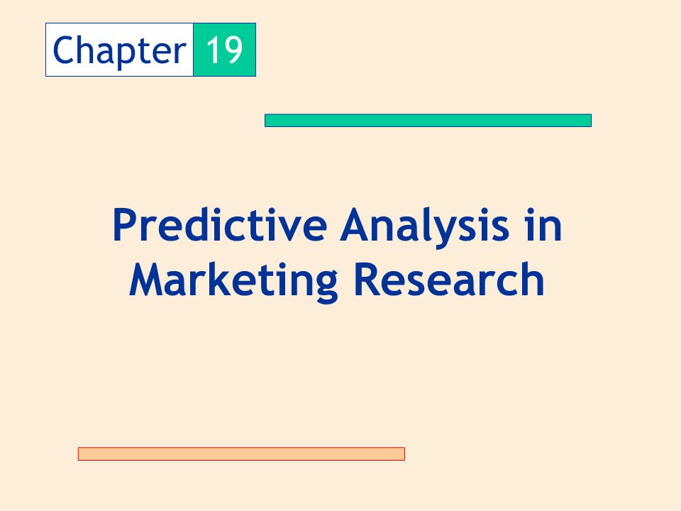 Predictive Analysis in Marketing Research