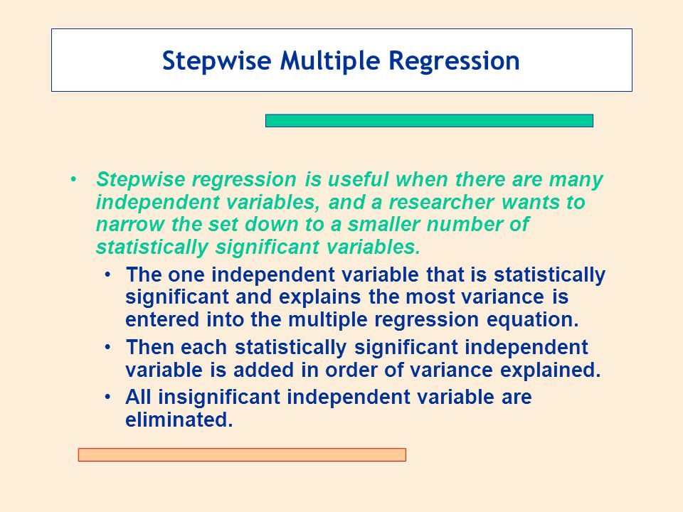 Stepwise Multiple Regression