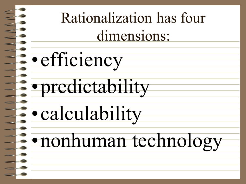 Rationalization has four dimensions: