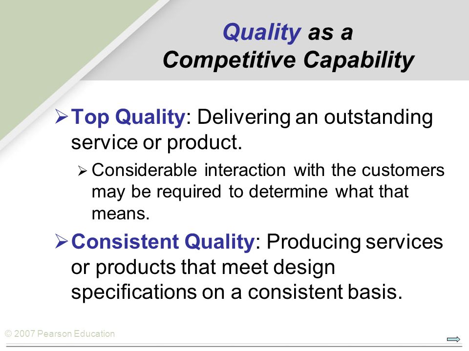 Quality as a Competitive Capability