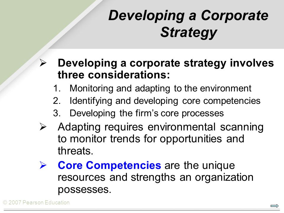 Developing a Corporate Strategy