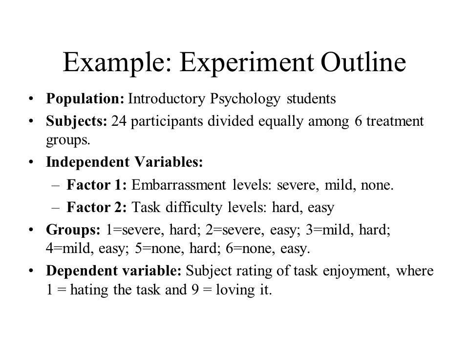 experiment outline example