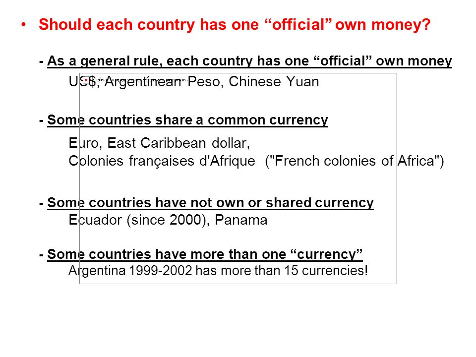 Should each country has one official own money