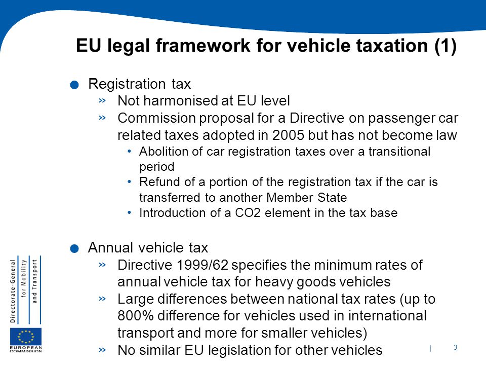 EU legal framework for vehicle taxation (1)