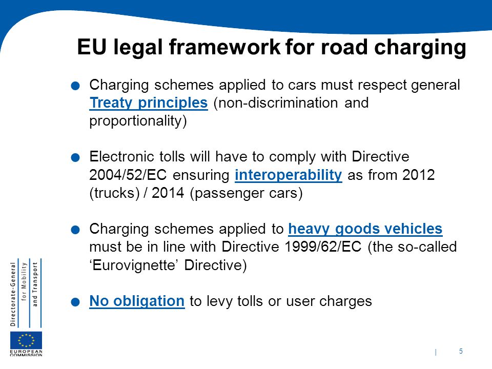 EU legal framework for road charging