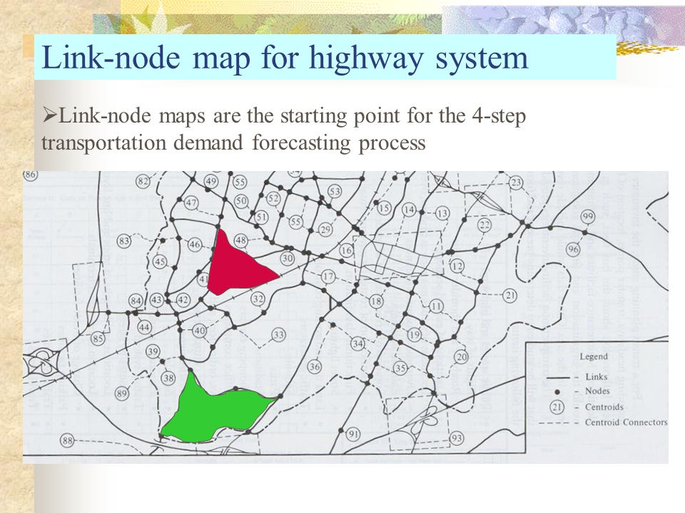 Link-node map for highway system
