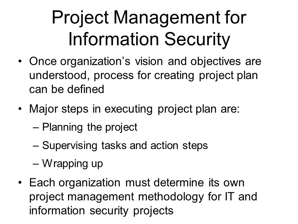 Project Management for Information Security