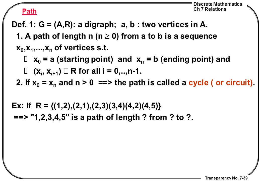 Chapter 7 Relations Ppt Download