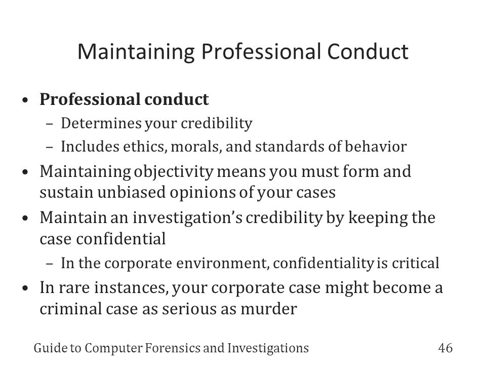 Maintaining Professional Conduct