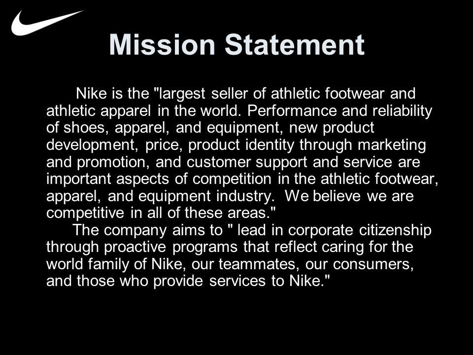 nike mission vision statement 