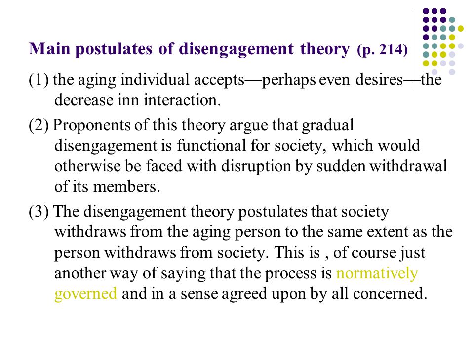 what is the disengagement theory