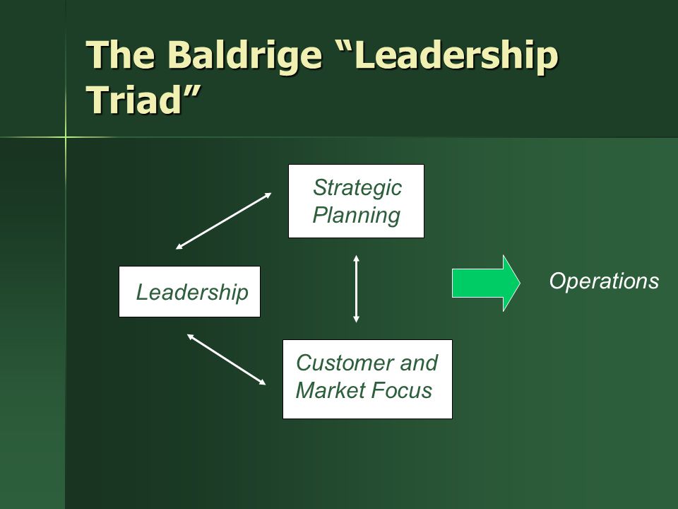 The Baldrige Leadership Triad