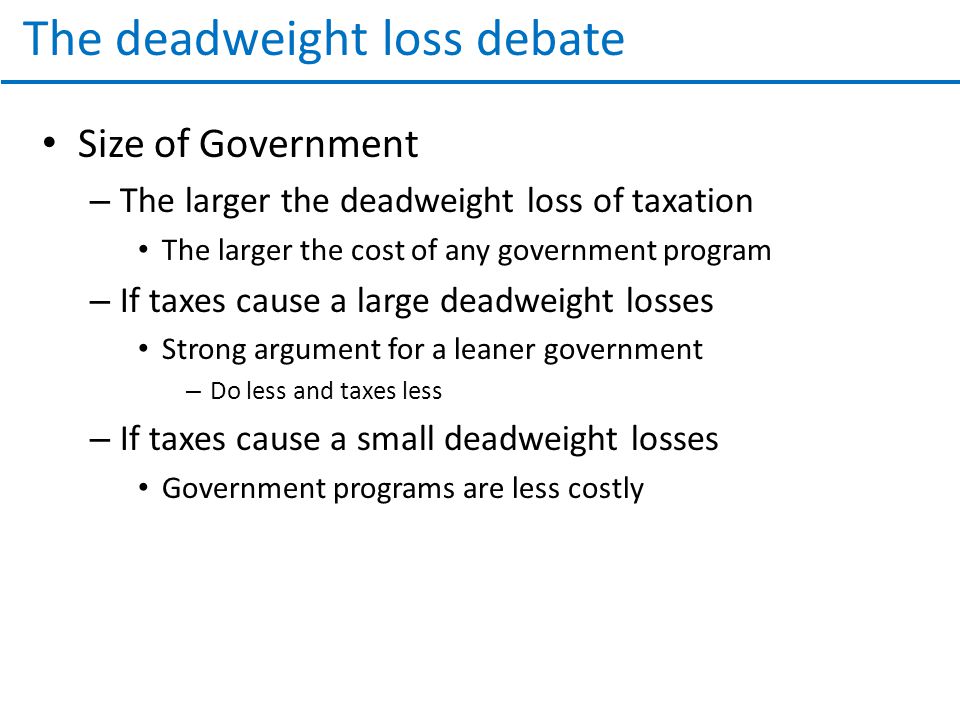 The deadweight loss debate