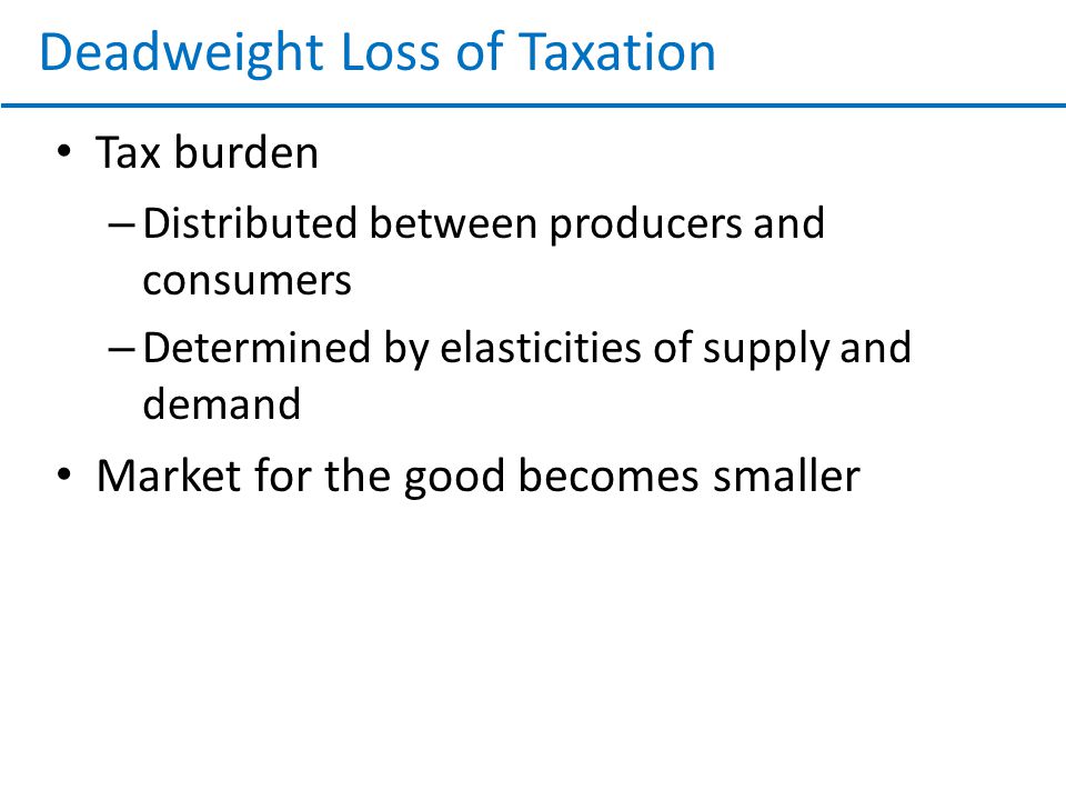 Deadweight Loss of Taxation