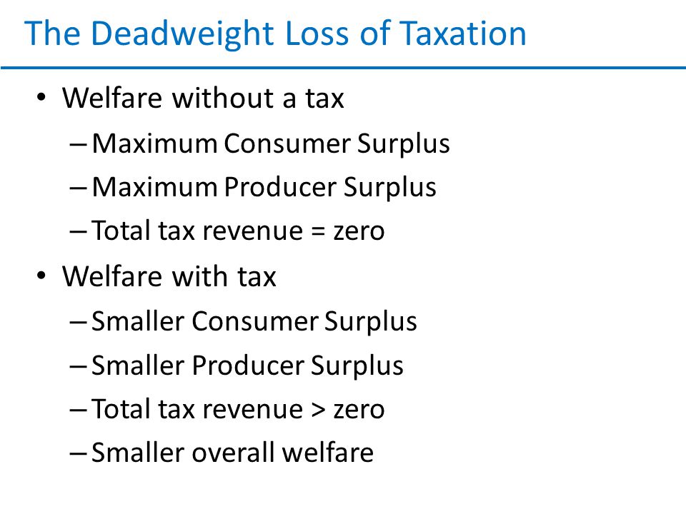 The Deadweight Loss of Taxation
