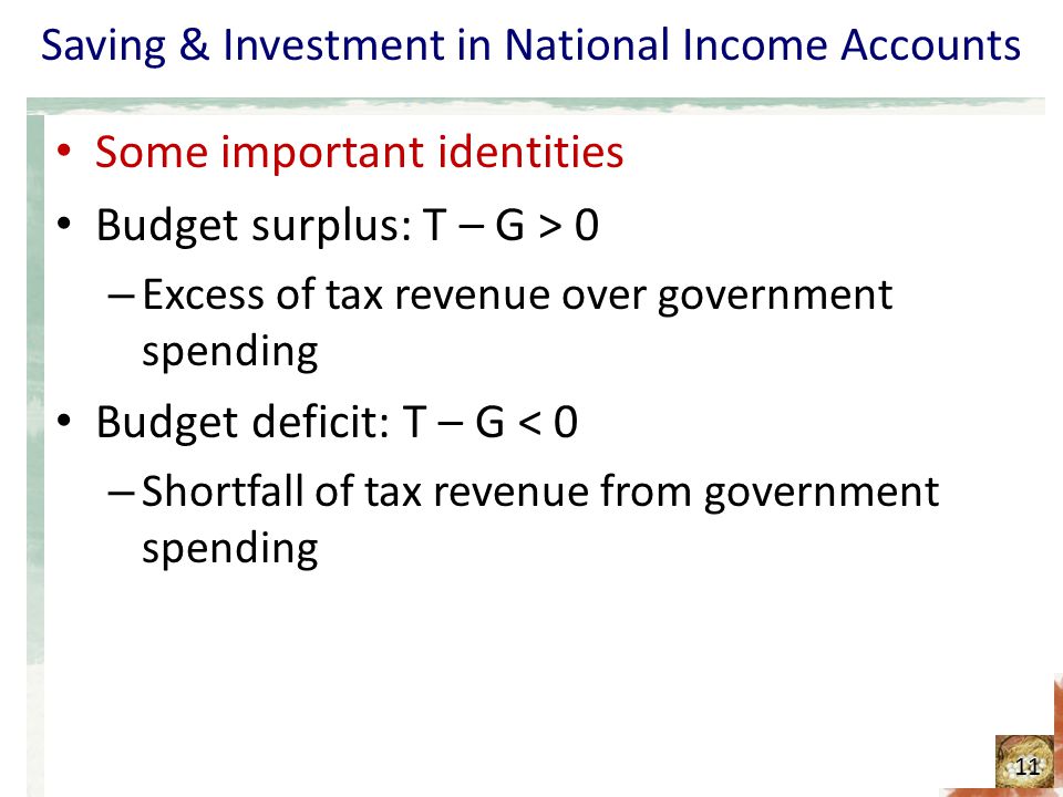 Saving & Investment in National Income Accounts