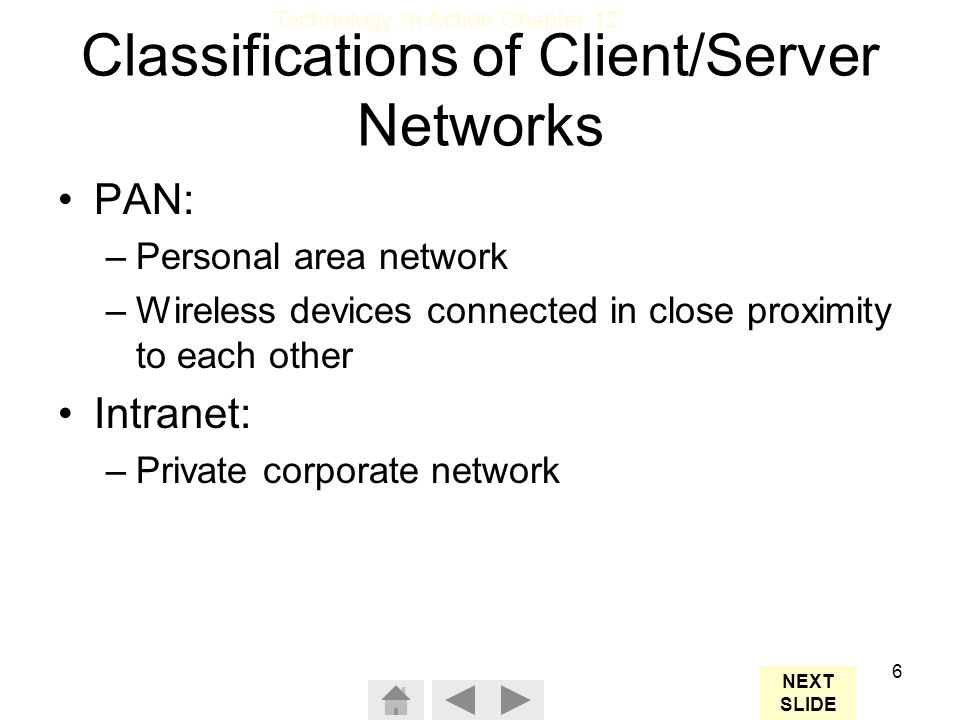 Classifications of Client/Server Networks