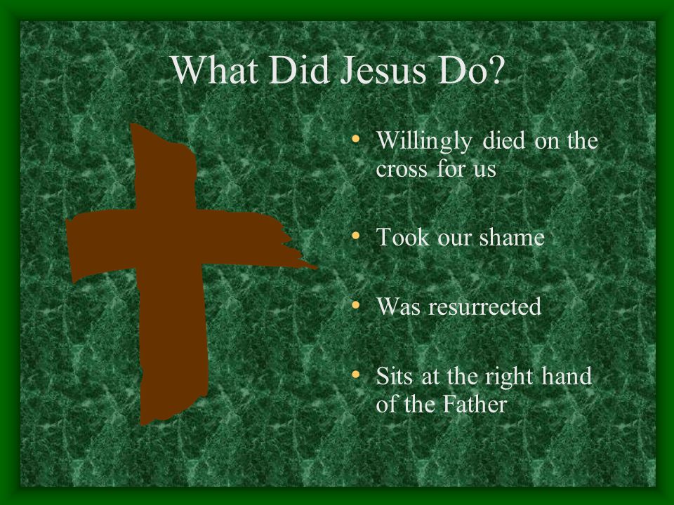 What Did Jesus Do Willingly died on the cross for us Took our shame