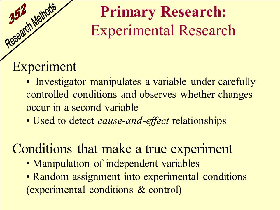 Primary Research: Experimental Research