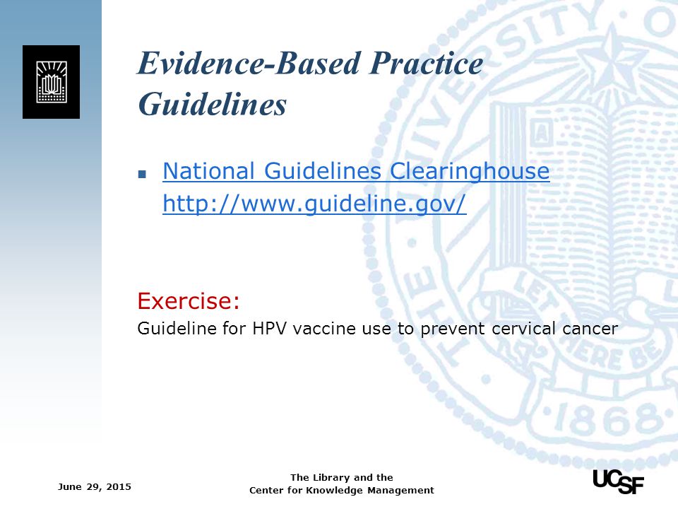 Evidence-Based Practice Guidelines
